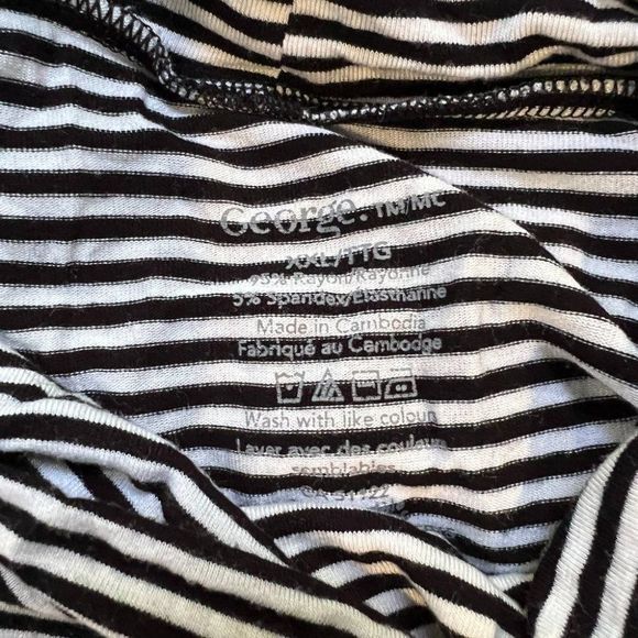 🌿4/$35🌿 GEORGE Black White Stripe Turtle Neck Sweater (XXL) - Picture 6 of 7